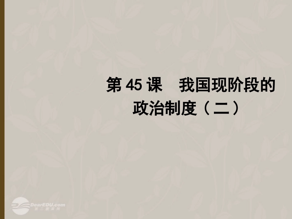 2012版聚焦新中考社会思品一轮复习-第45课-我国现阶段的政治制度(二)课件_第1页