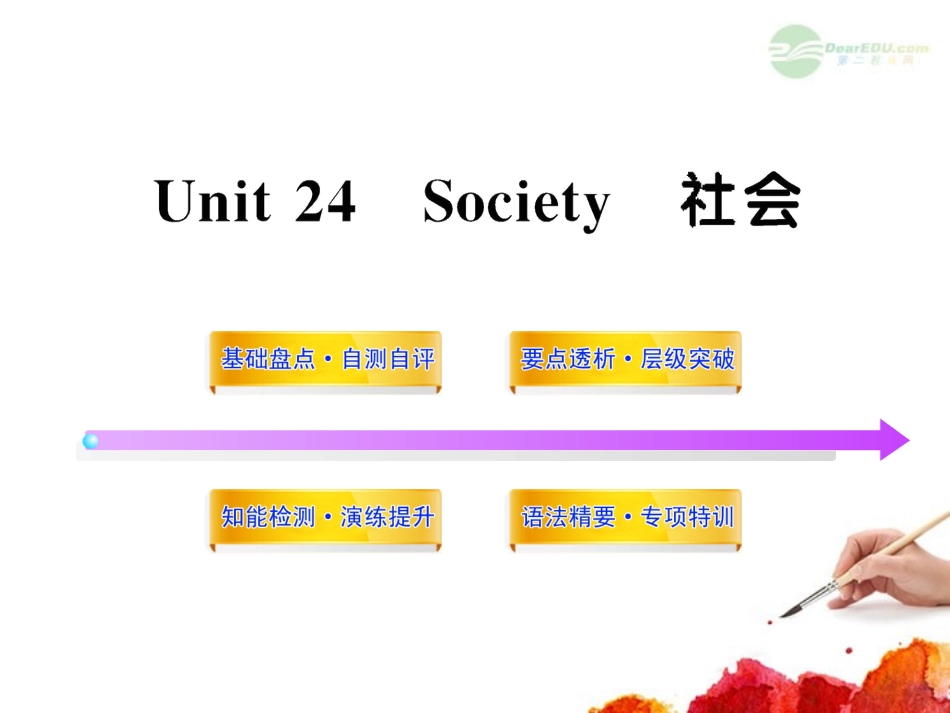 2012版高中英语全程复习方略配套课件-Unit24《Society》-北师大版选修8-_第1页