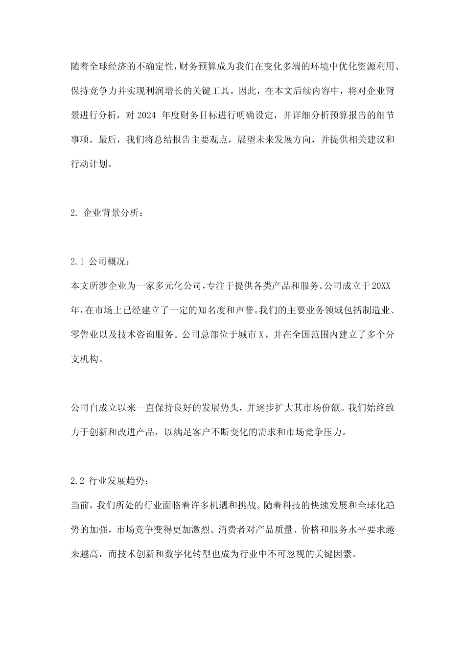 2024年度财务预算报告_第2页