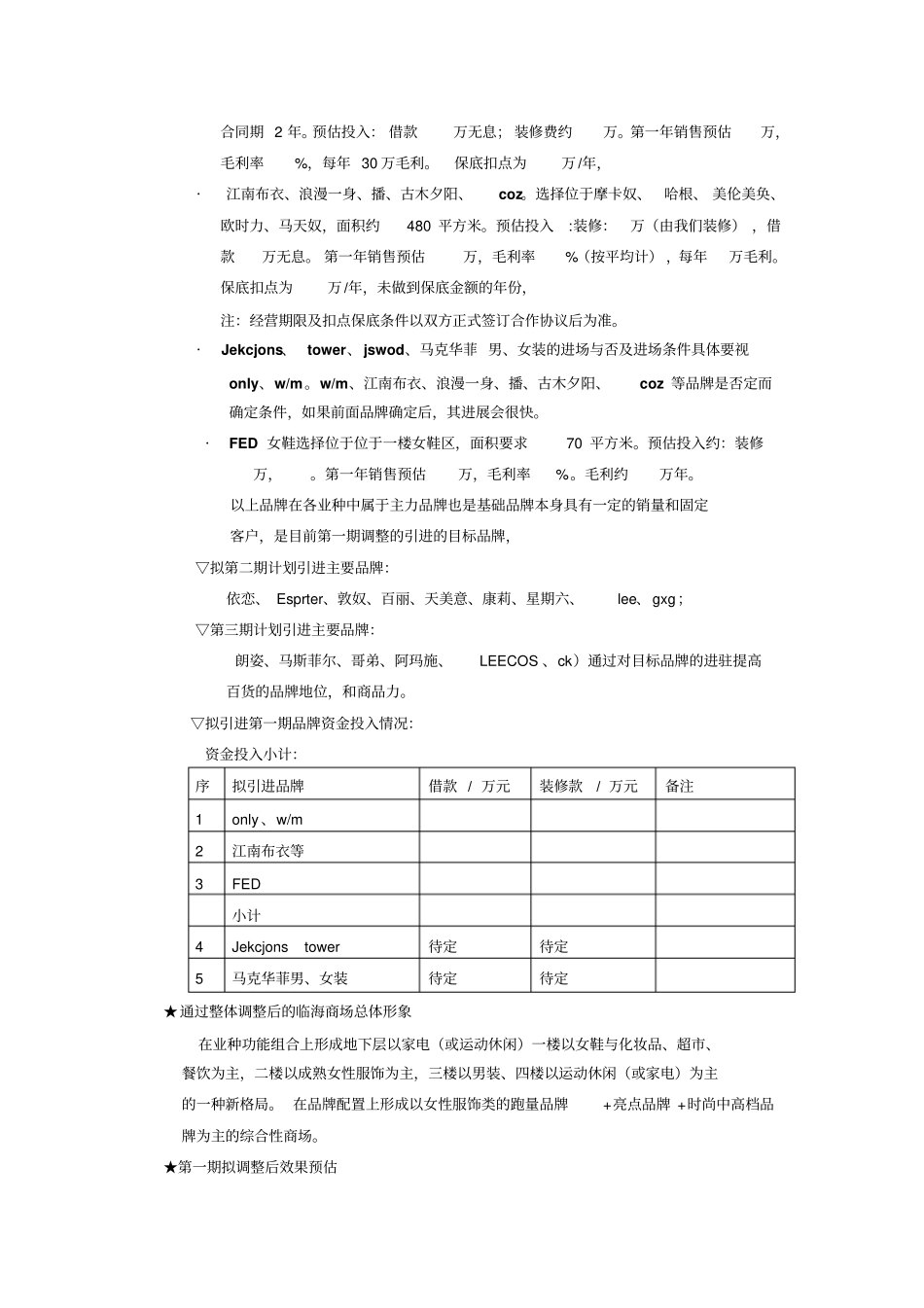 商场调整计划_第3页