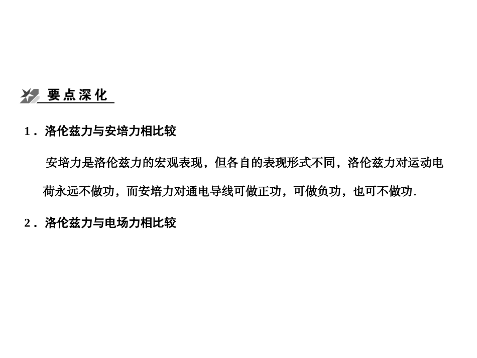 创新设计2011届高考物理一轮复习-第2讲--磁场对运动电荷的作用课件-新人教版选修3-1_第3页