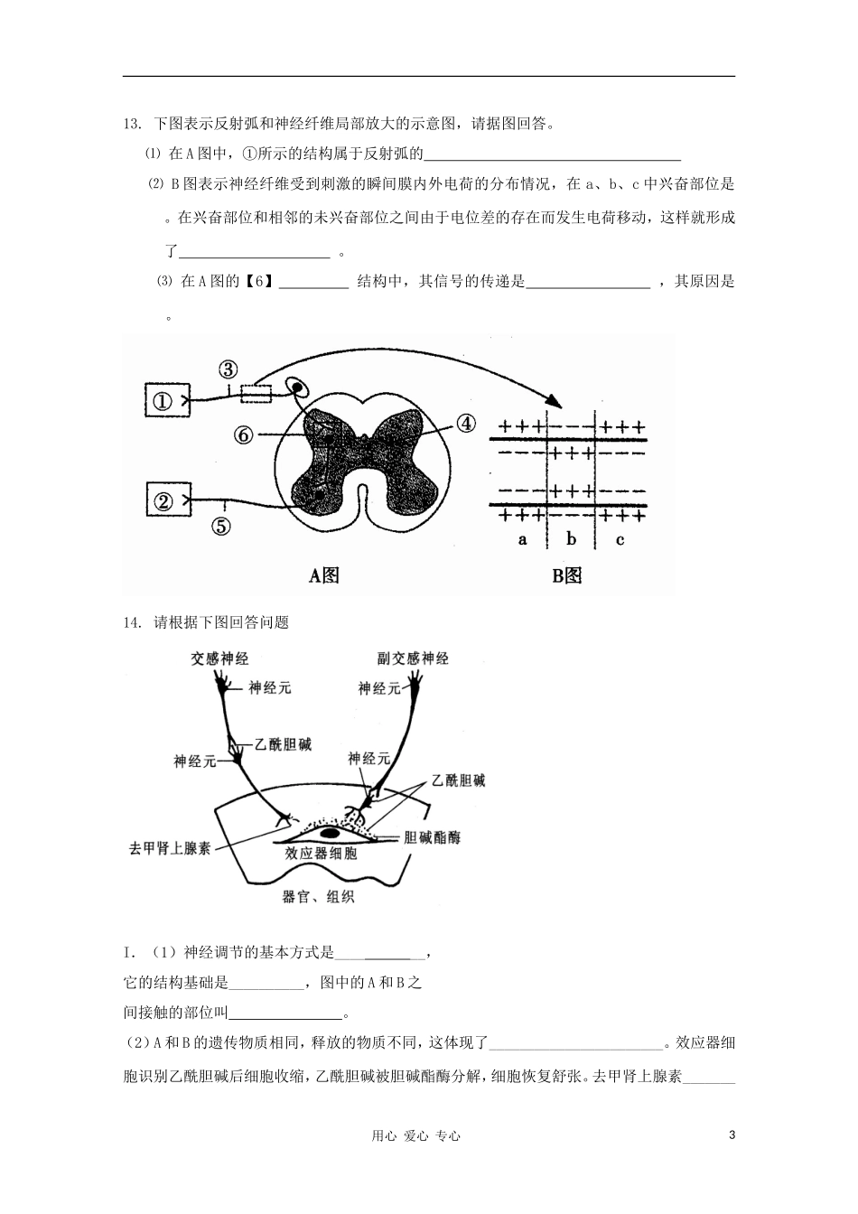 高中生物-2.1通过神经系统的调节课时练5-新人教版必修3_第3页