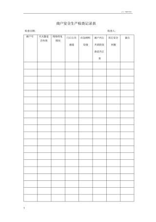 商户安全生产检查记录表