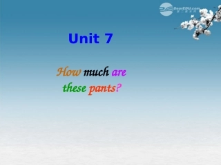浙江省泰顺县罗阳二中八年级英语《Unit-7-How-much-are-theae-pants》课件2-人教新目标版