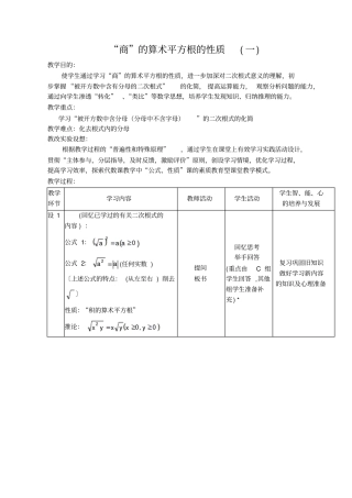 商的算术平方根的性质