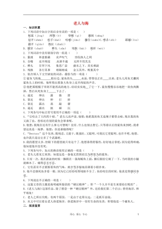 九年级语文下册-第18课《老人与海》同步练习-北京课改版