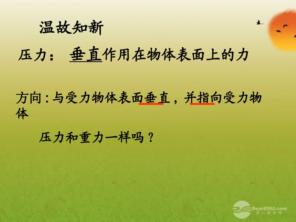浙江省宁波市北仑市霞浦中学九年级物理《第三章压力与压强》复习课件-_第2页