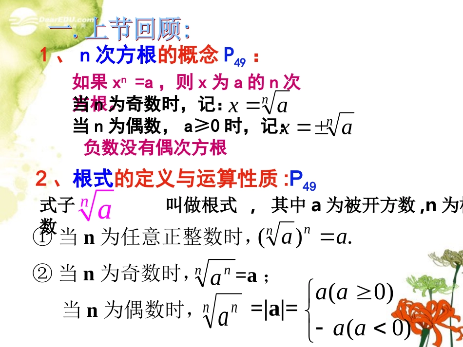 2012届高中数学-指数与指数的运算(1)课件-新人教A版必修1_第2页