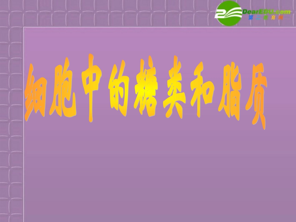 高中生物-2.4《细胞中的糖类和脂质》课件-新人教版必修1_第1页