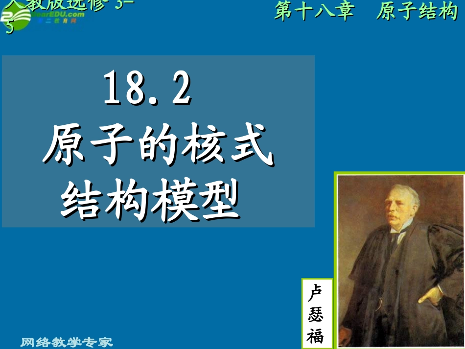 高中物理-18-2原子的核式结构模型课件-新人教版选修3-5_第1页