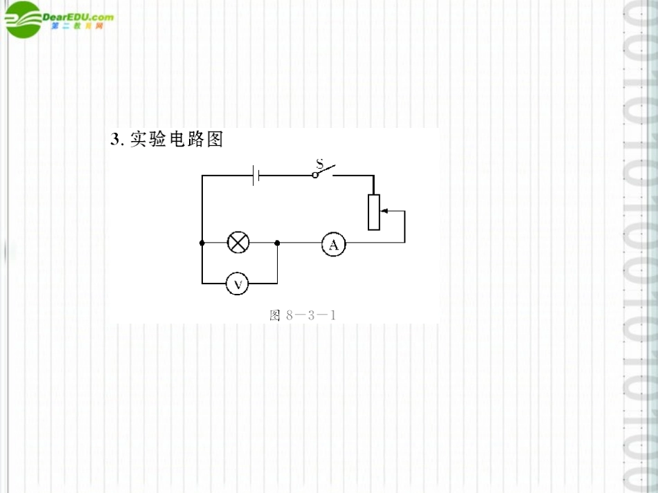《随堂优化训练》2011年八年级物理下册-第八章-三、测量小灯泡的电功率课件-人教新课标版_第2页