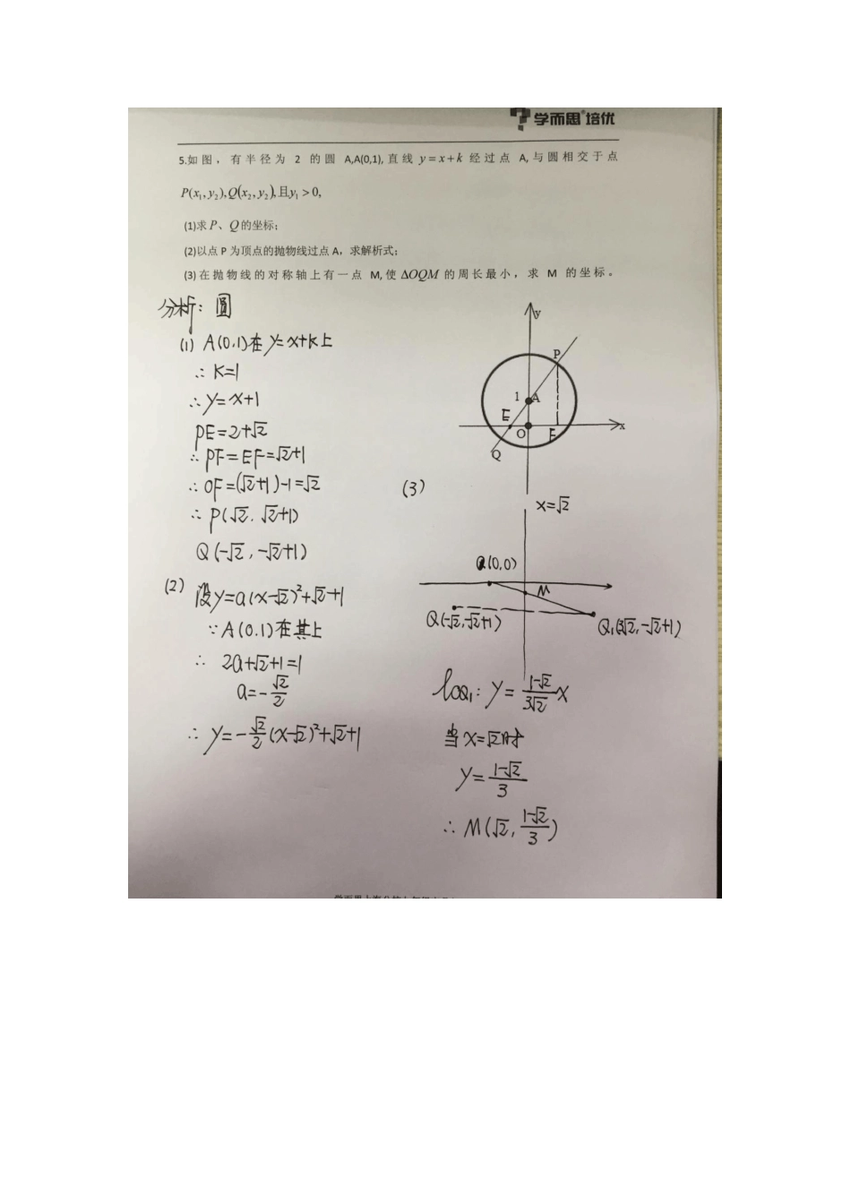2013交附自主招生试卷(部分)答案 _第2页
