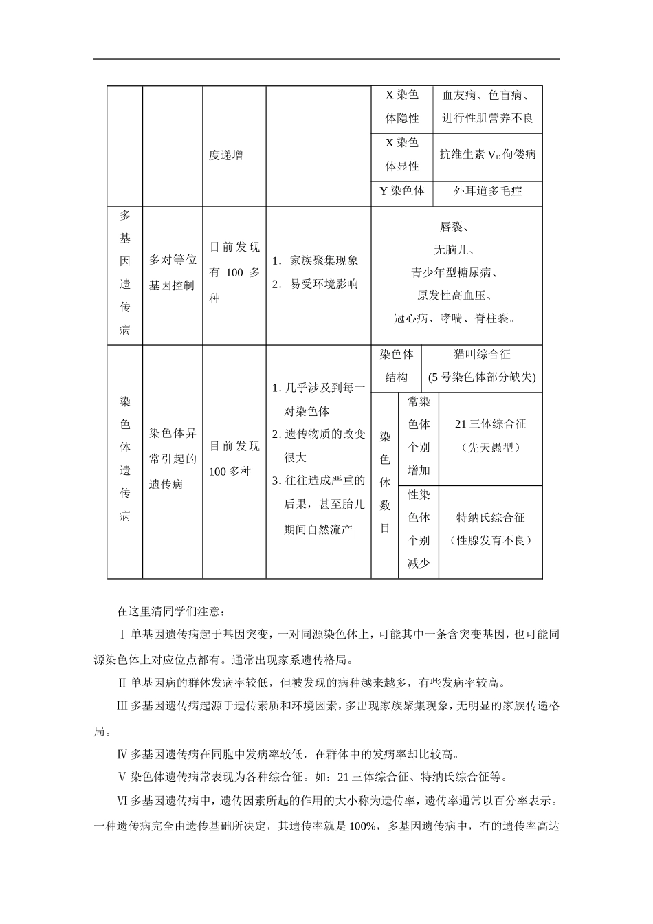 高中生物：6.5《人类的遗传病与优生》教案(旧人教版必修2)_第2页