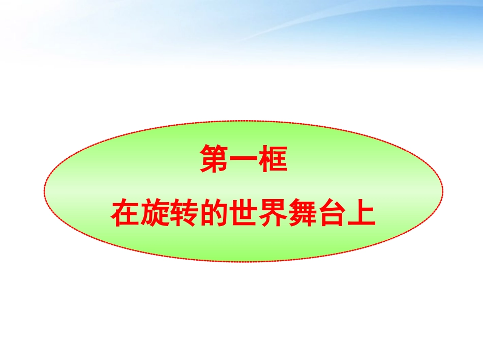 2012九年级政治-第11课1框-《在旋转的世界舞台上》同步课件-鲁人版_第1页