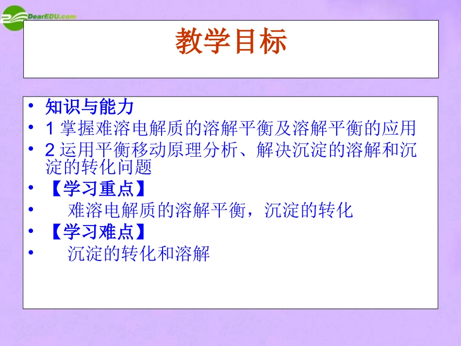 高中化学-化学反应原理34《难溶电解质的溶解平衡》精品课件-新人教版选修4_第3页