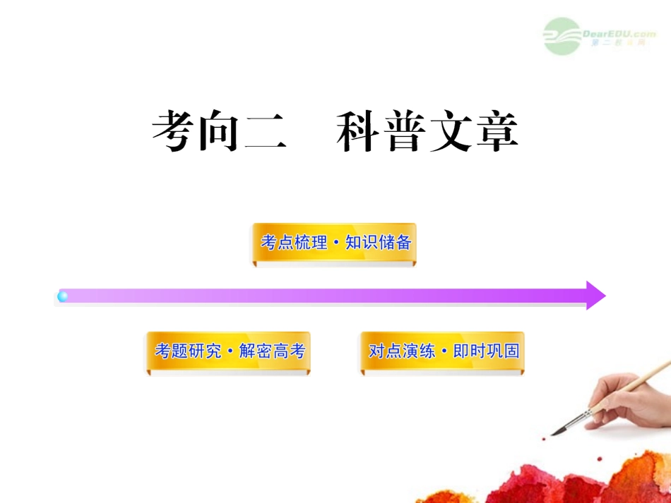 2012版高中语文全程复习方略配套课件-选考2.3.2-科普文章-新人教版_第1页