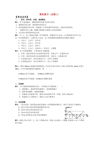 高中物理：综合期末复习(力、牛顿定律)人教版必修1