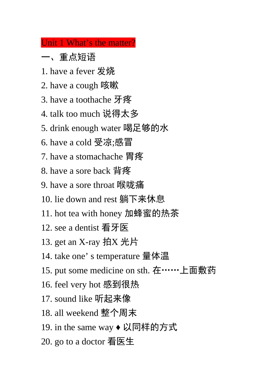 2014年新人教版八年级英语下册重点句型·短语人教版八年_第1页