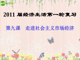 2011届高考政治第一轮复习-经济生活-第九课-走进社会主义市场经济课件-新人教版