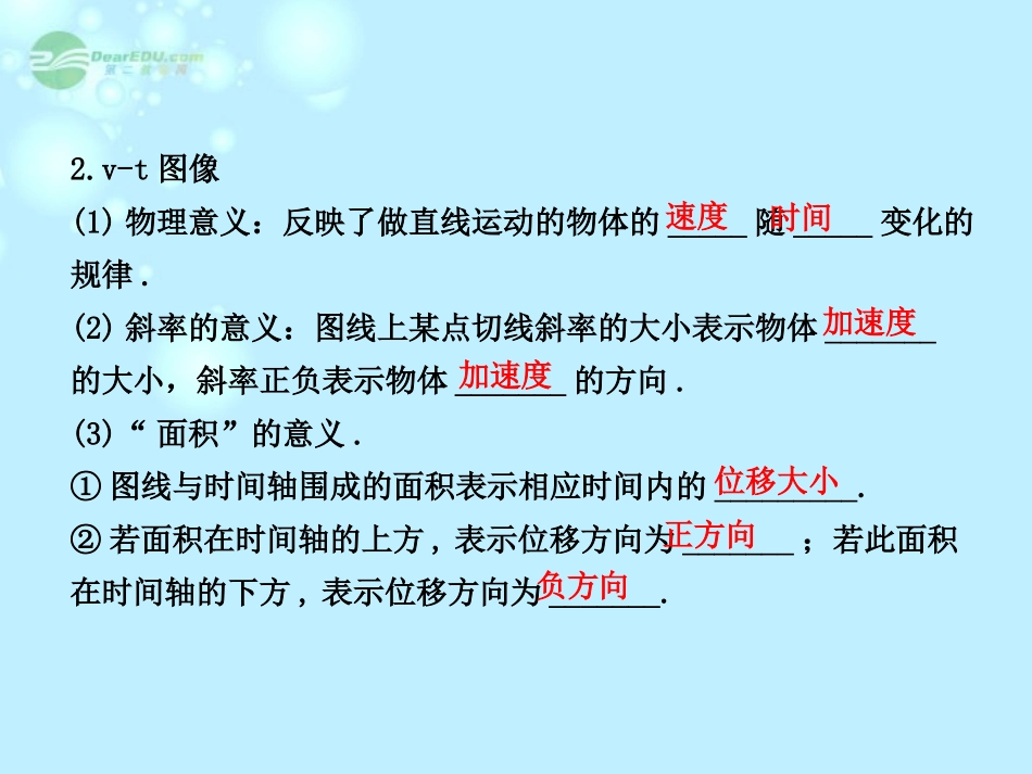 【全程复习方略】2013版高中物理-1.3运动图像-追及相遇问题课件-沪科版_第3页