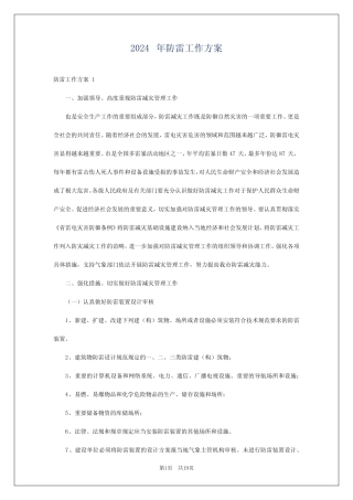 2024年防雷工作方案