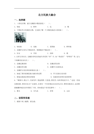 《北方民族大融合》同步练习01