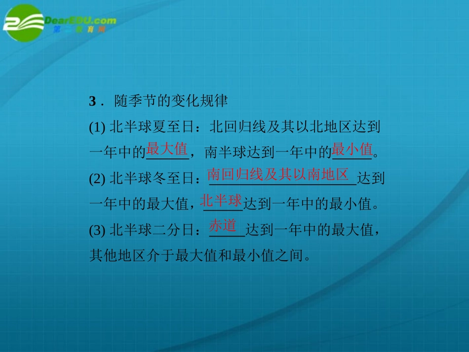 《金版》高中地理-地球公转与自转共同作用下产生的地理意义课件-中图版必修1_第3页