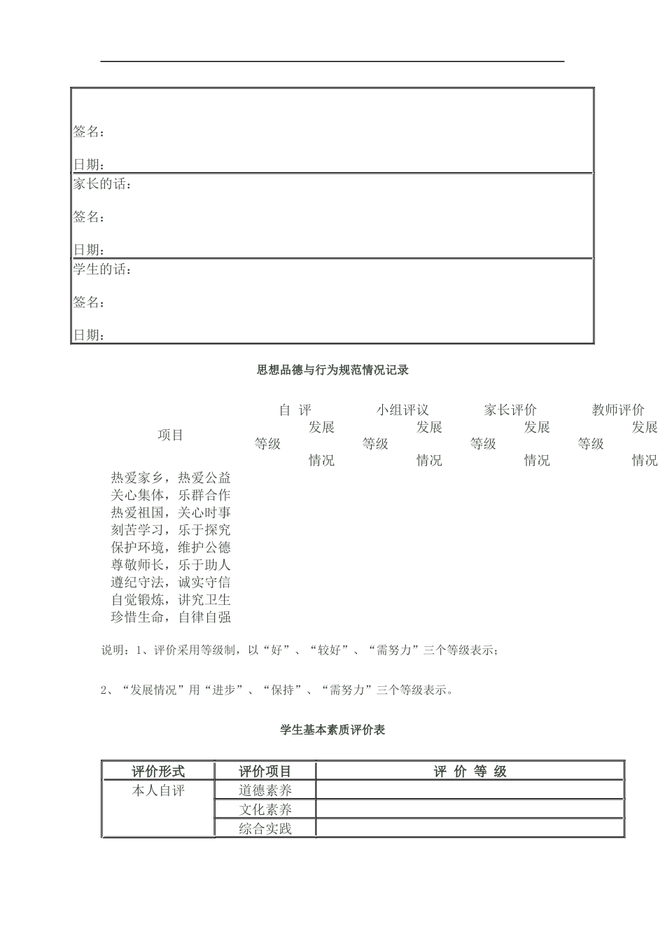 学生成长档案_第3页