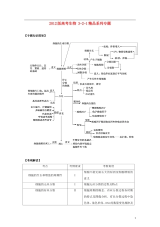 2012版高考生物-3-2-1精品系列专题06-细胞的生命历程(学生版)