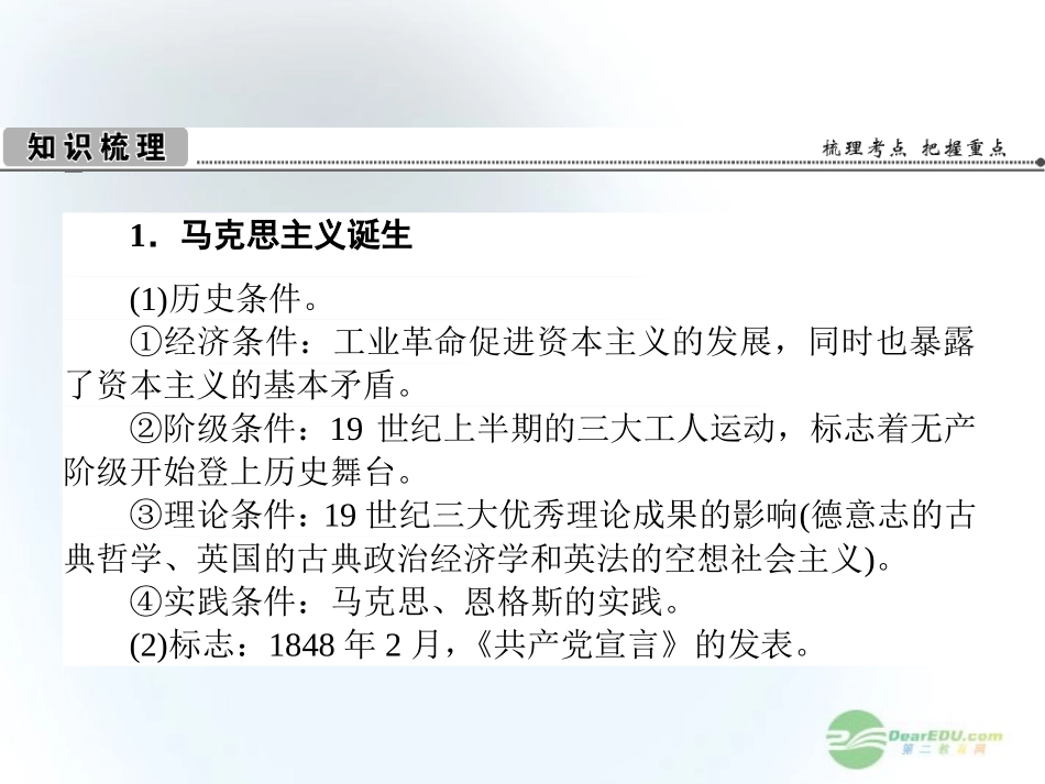 【360】2013年高考历史第一轮总复习-5.18-马克思主义的诞生课件-新人教版必修1-_第2页