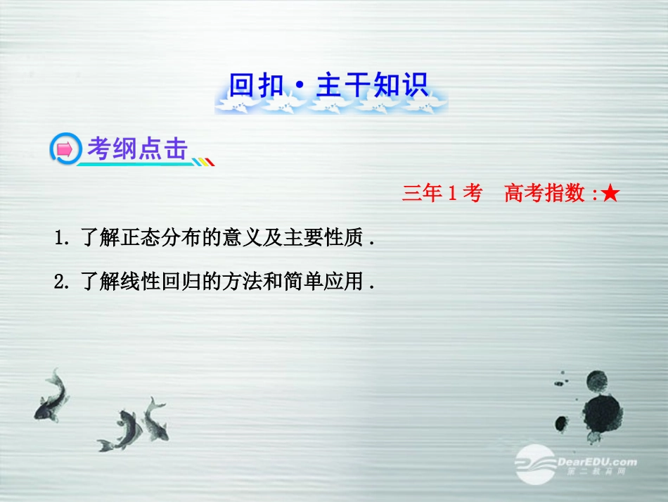 【全程复习方略】(广西专用)2013版高中数学-12.4正态分布、线性回归配套课件-理-新人教A版_第2页