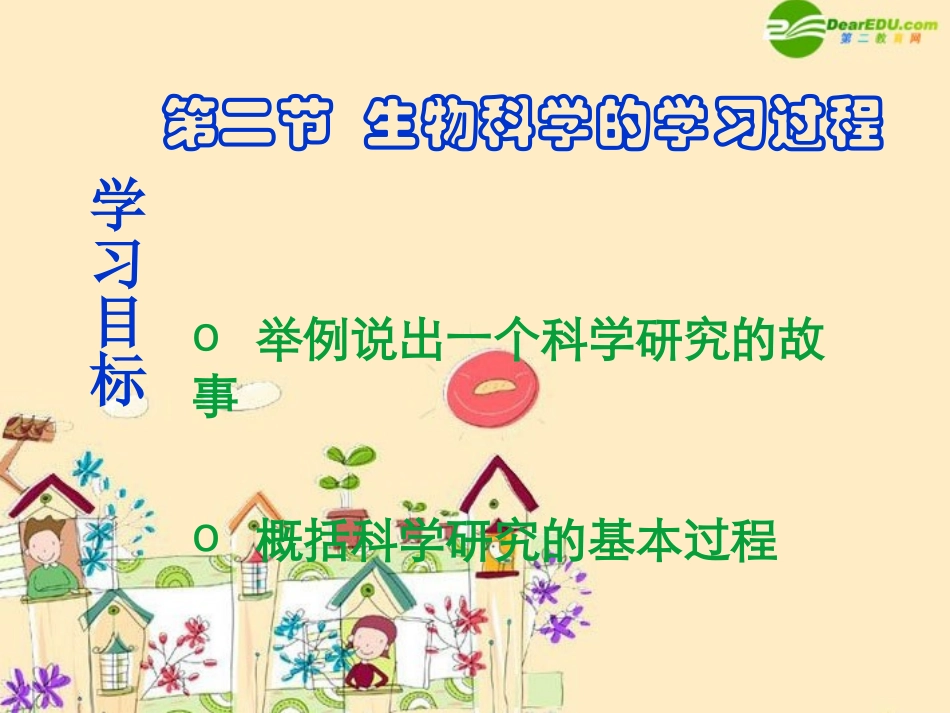 高中生物-12《生物科学的学习过程》课件-苏教版必修3_第1页
