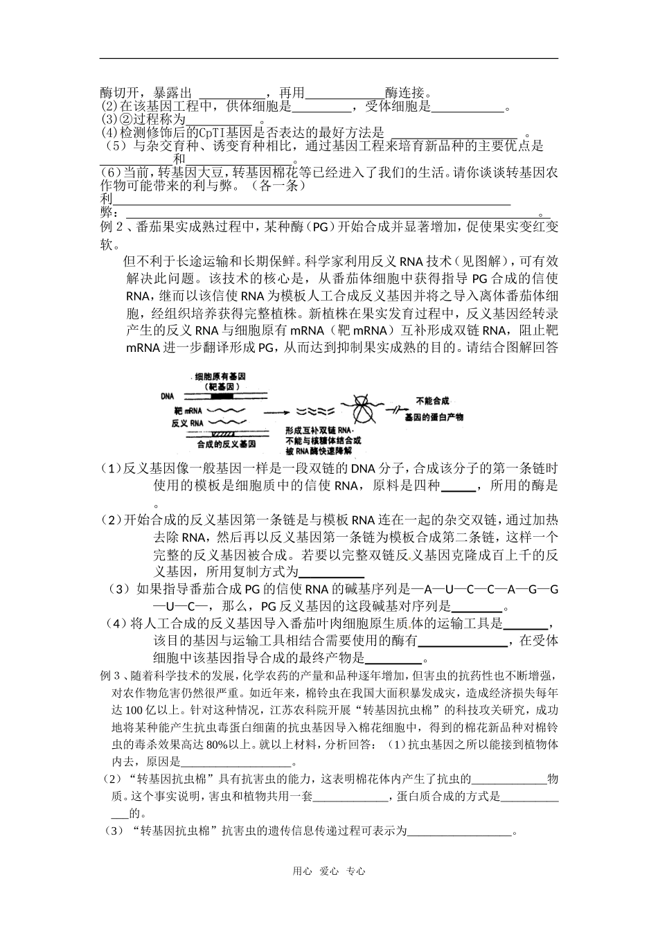 高中生物：-11-基因工程和蛋白质工程(教案)中图版选修3_第3页