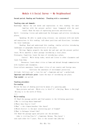 高中英语-Module4-A-Social-Survey-—-My-Neighbourhood教案1-外研版必修1