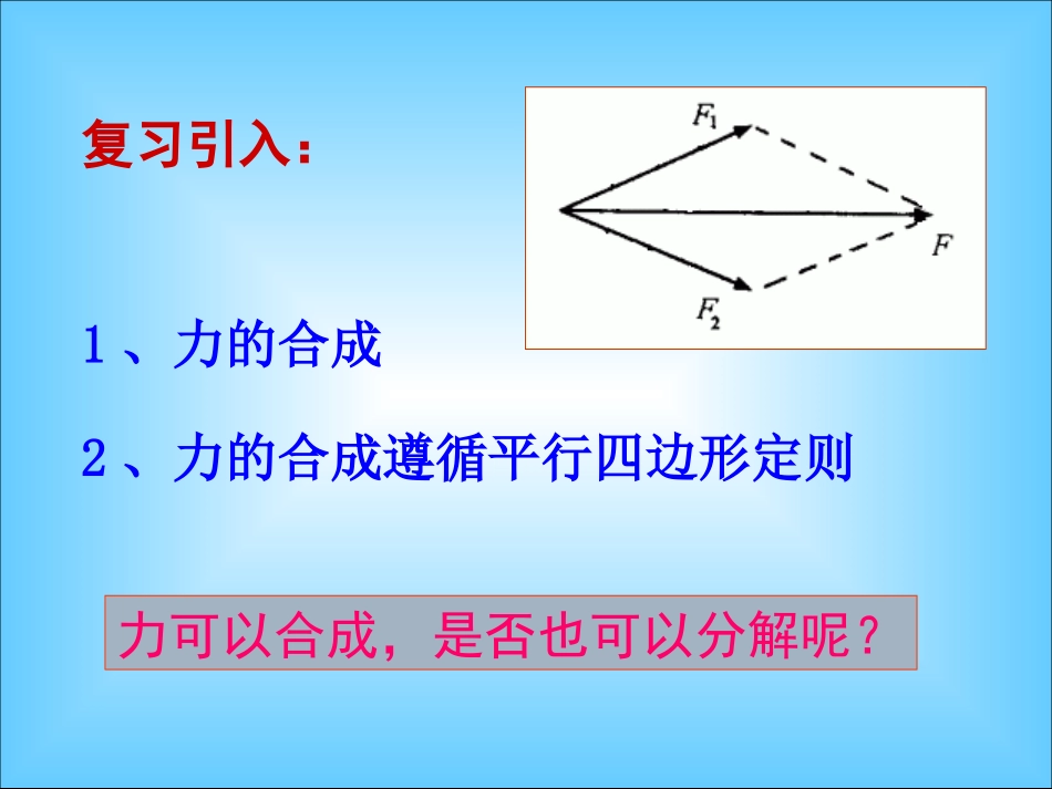 高中物理-力的分解课件-新人教版必修1_第2页