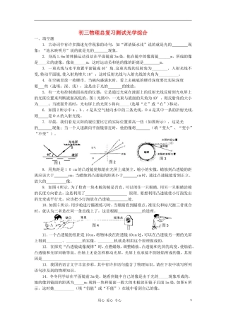 【考前精品】2012九年级物理总复习专题测试-光学综合2