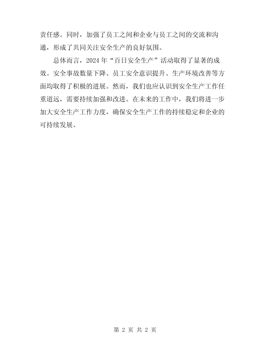 2024年“百日安全生产”活动工作总结_第2页