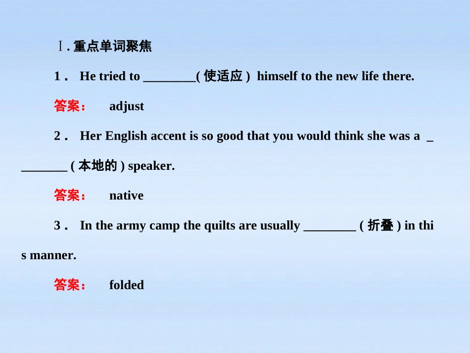 《金版新学案》山东省2012高考英语-Module-5-Ethnic-Culture总复习课件-外研版选修7_第3页