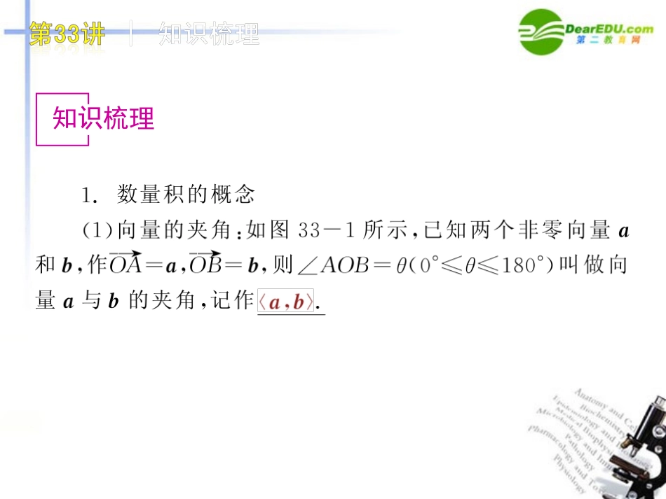高三数学-第33讲-平面向量的数量积及应用复习课件-文-北师大版_第2页