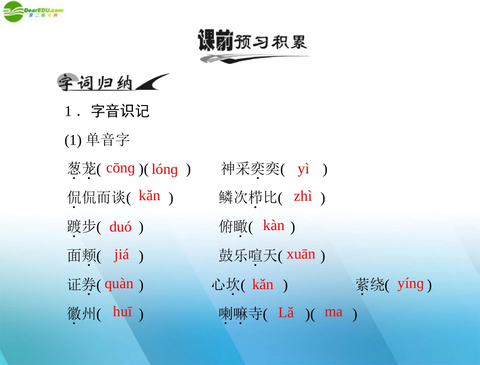 《随堂优化训练》2011年高中语文-第二单元-4-东方风来满眼春(节选)课件-粤教版必修5_第2页