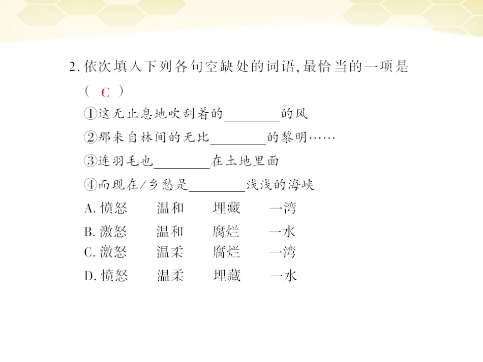 《随堂优化训练》2011年九年级语文下册-第一单元第1课-诗两首配套课件-冀教版_第3页