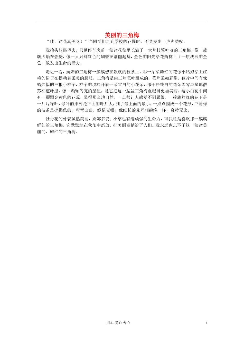 八年级语文-美丽的三角梅作文素材_第1页