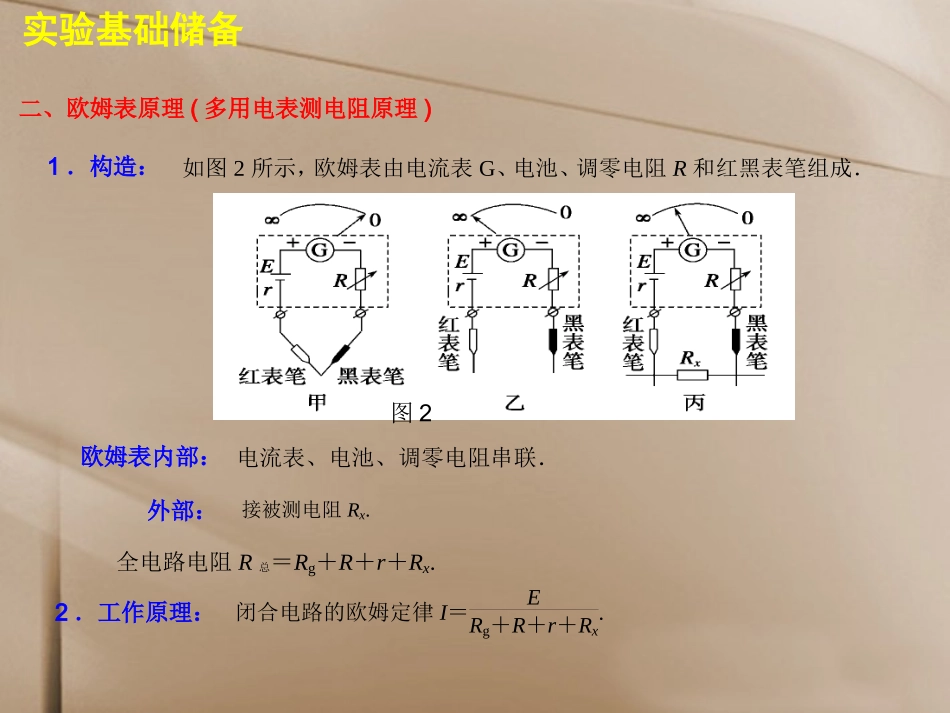 【步步高】2014届高考物理一轮-(基础实验要求+规律方法总结)实验十-练习使用多用电表课件-新人教版_第3页