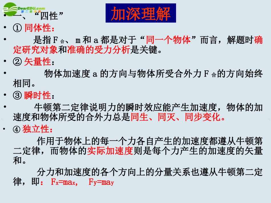 高中物理-4.3-牛顿第二定律课件-新人教版版必修1_第3页
