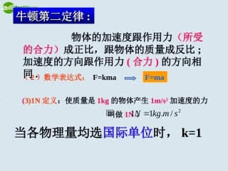 高中物理-4.3-牛顿第二定律课件-新人教版版必修1