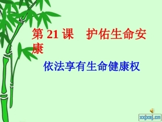 七年级政治上册-护佑生命安康-第一课时课件-陕教版