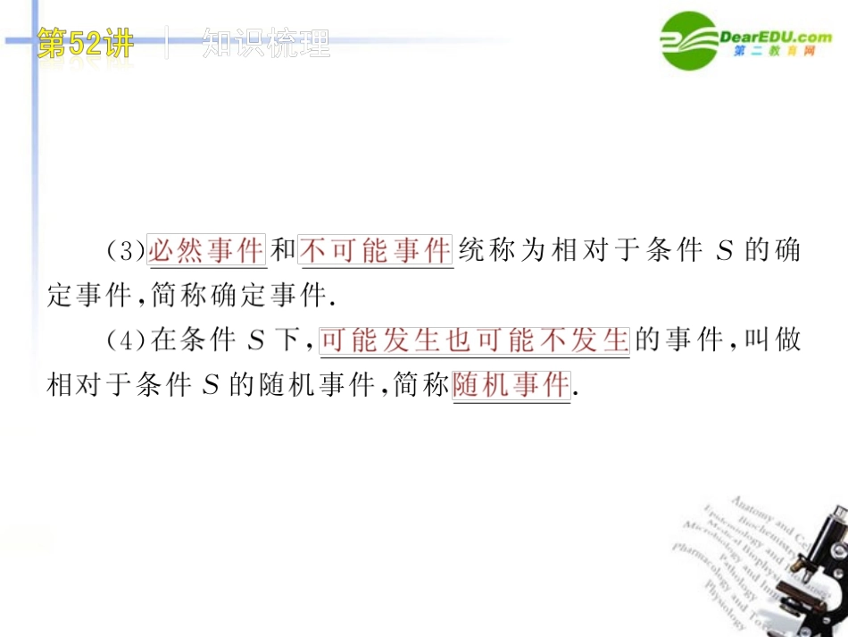高三数学-第52讲-随机事件的概率复习课件-文-北师大版_第3页
