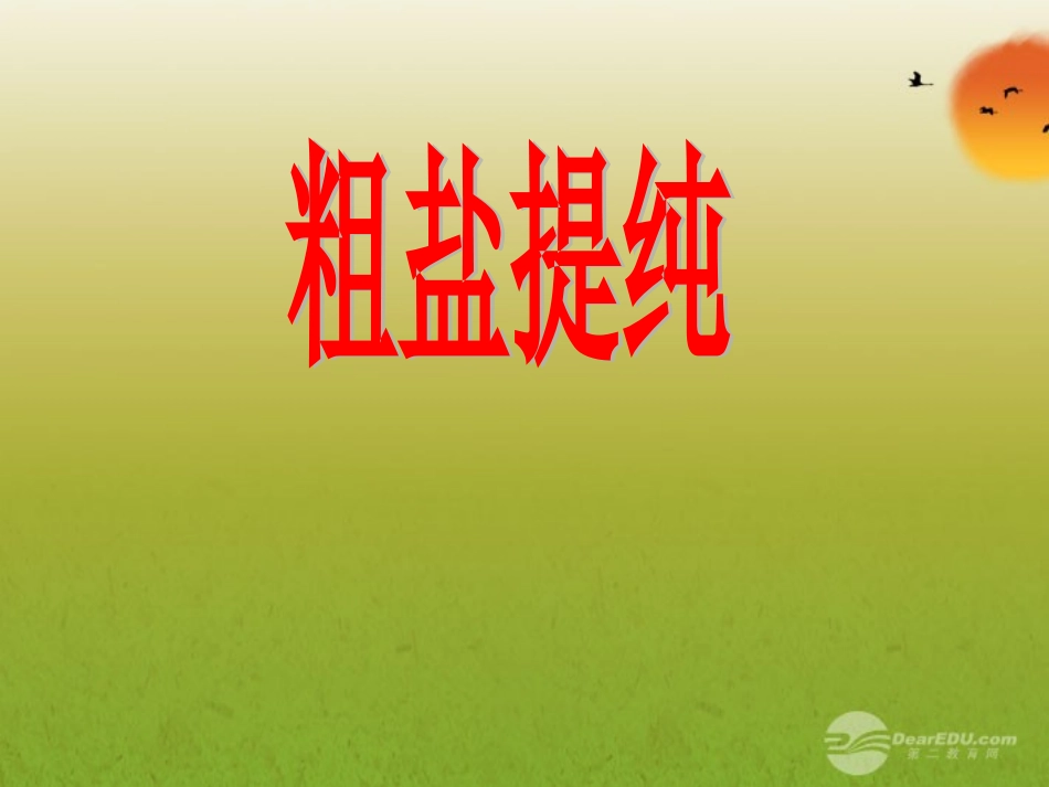 山东省东营市河口区实验学校九年级化学《粗盐提纯》课件-人教新课标版_第1页