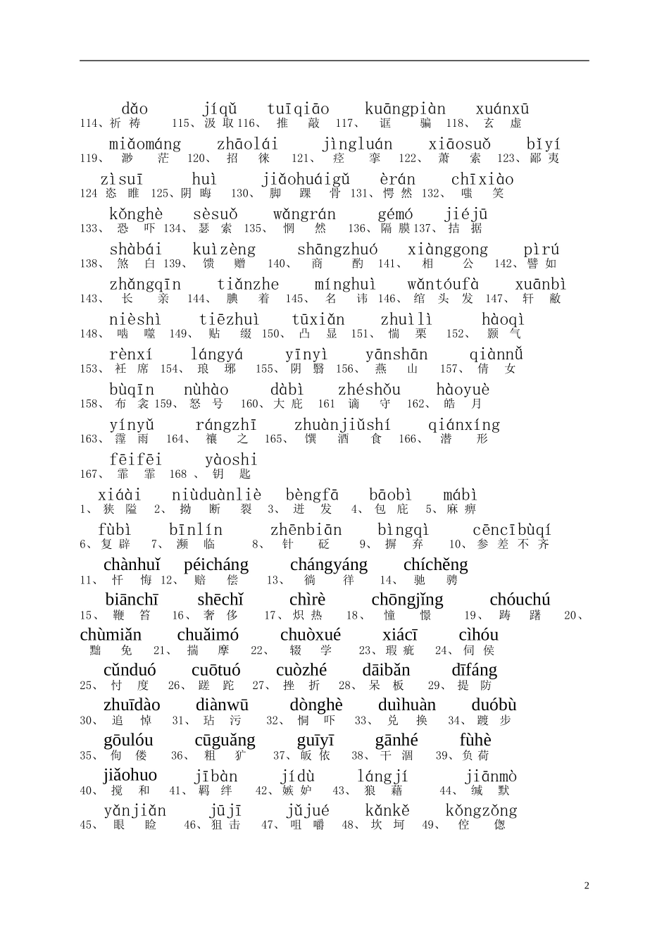 九年级语文上下册重点词语-北师大版_第2页