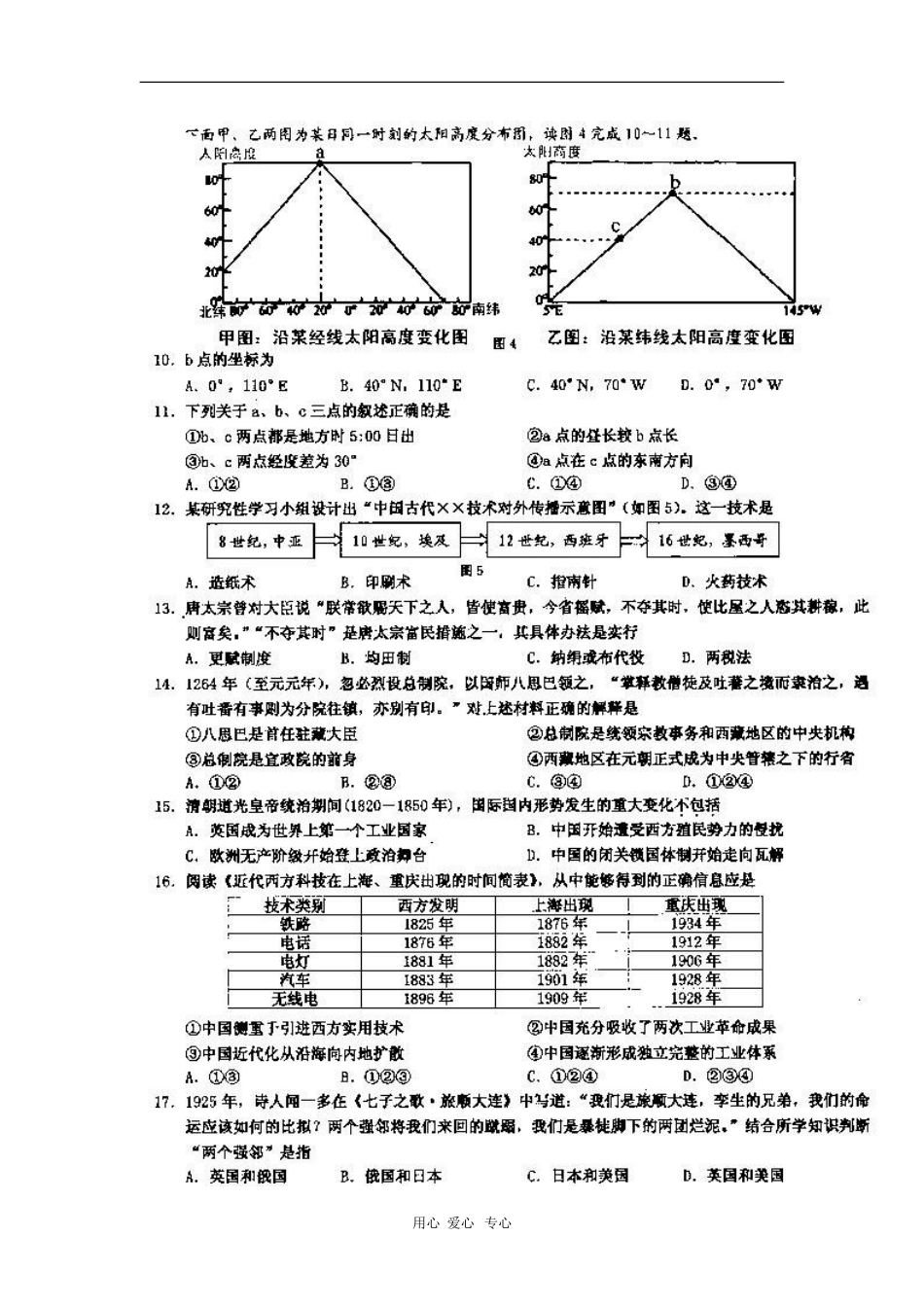 重庆市部分区县2010届高三地理考前冲刺(扫描版)-人教版_第3页
